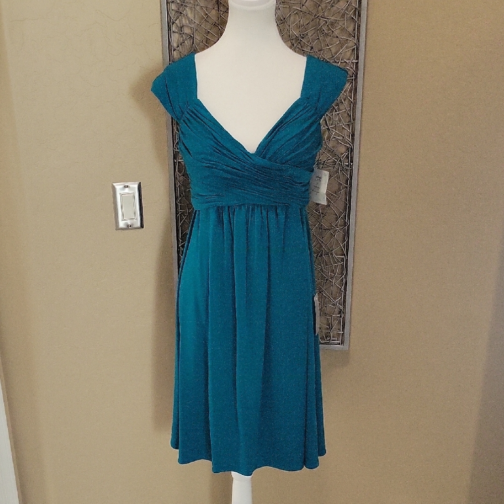 Suzi Chin for Maggy Boutique Teal Midi Dress